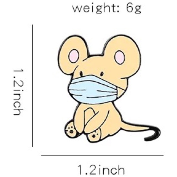 Cute Mouse Mask Enamel Pin Kids Pandemic Commemorative Brooch Accessory - Picture 4 of 8